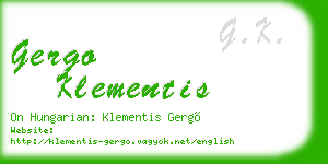 gergo klementis business card