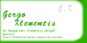 gergo klementis business card